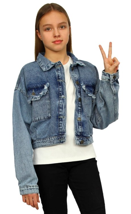 Kurtka JEANSOWA Wiosenna OVERSIZE Kieszenie