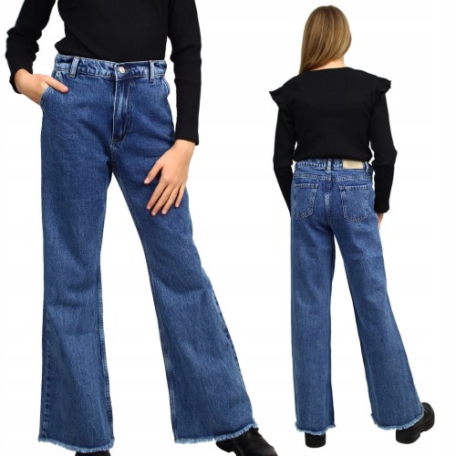 SPODNIE Dzwony JEANSY Szerokie Nogawki BOOTCUT
