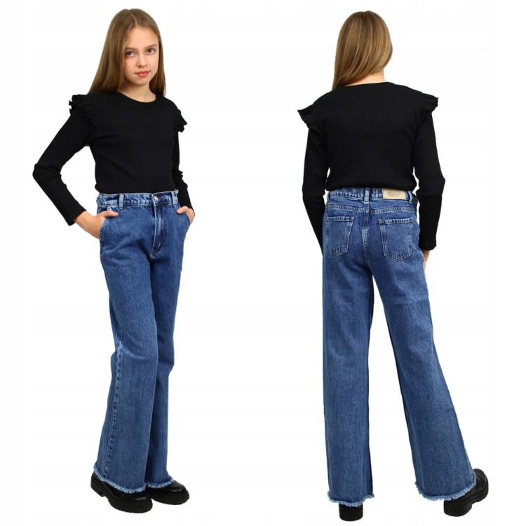 SPODNIE Dzwony JEANSY Szerokie Nogawki BOOTCUT