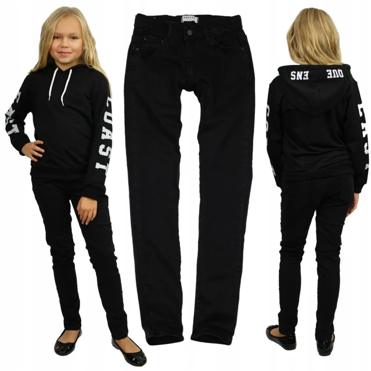 Spodnie JEANS Czarne Rurki SLIM FIT Elastyczne