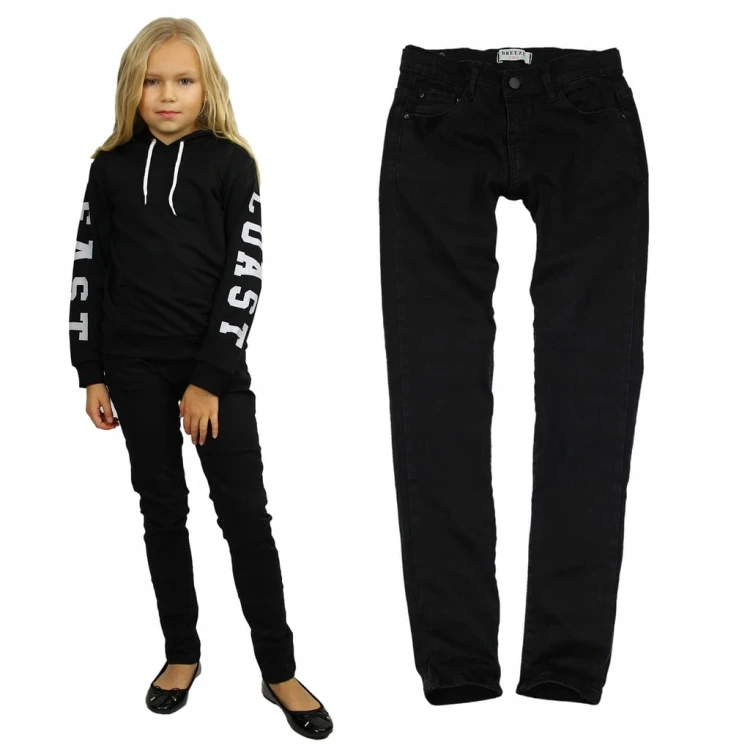 Spodnie JEANS Czarne Rurki SLIM FIT Elastyczne