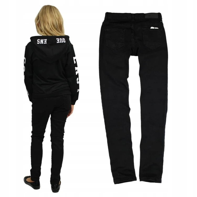 Spodnie JEANS Czarne Rurki SLIM FIT Elastyczne