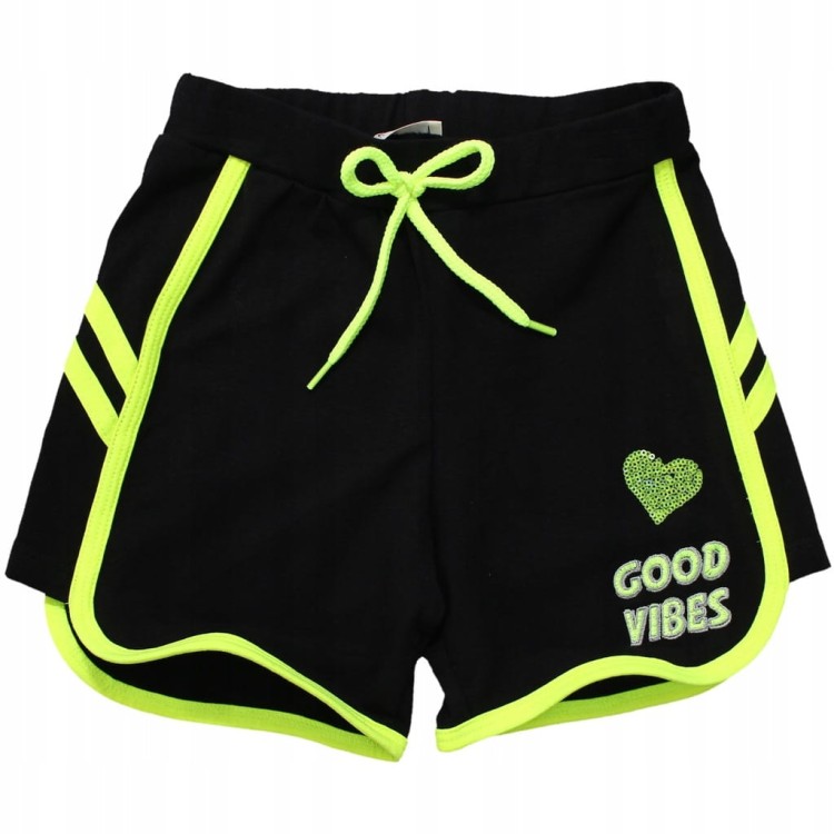 KRÓTKIE Spodenki SZORTY Sportowe LAMPASY Neon