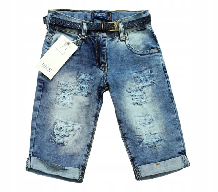 SPODNIE 3/4 Jeans CAPRI Vintage PASEK