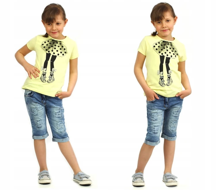 SPODNIE 3/4 Jeans CAPRI Vintage PASEK