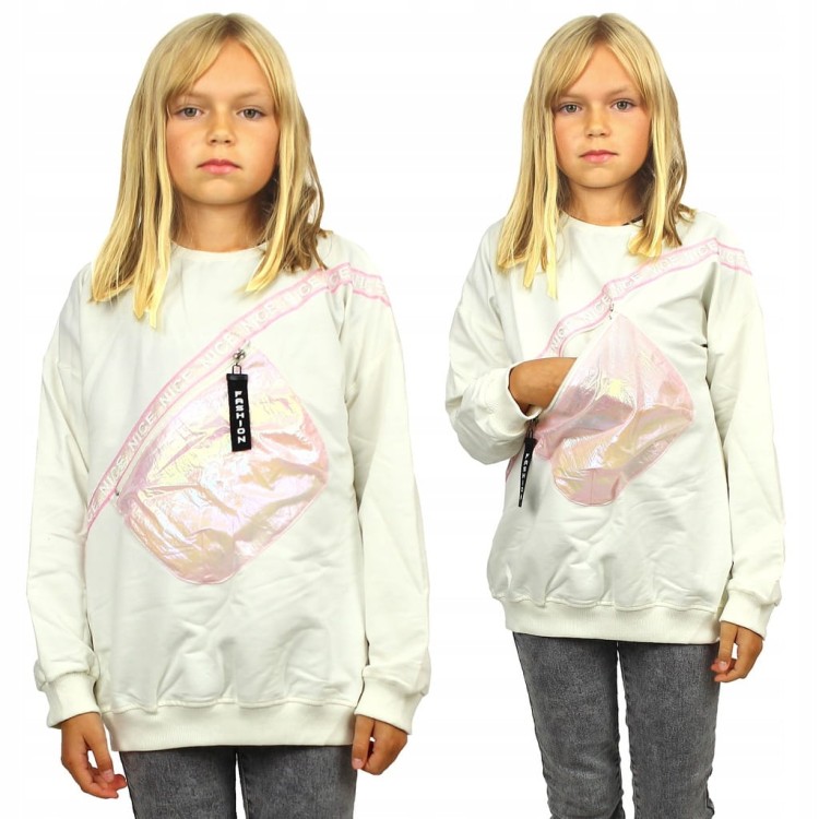 BLUZA Z KIESZONKĄ Metaliczna Nerka RĘKAW
