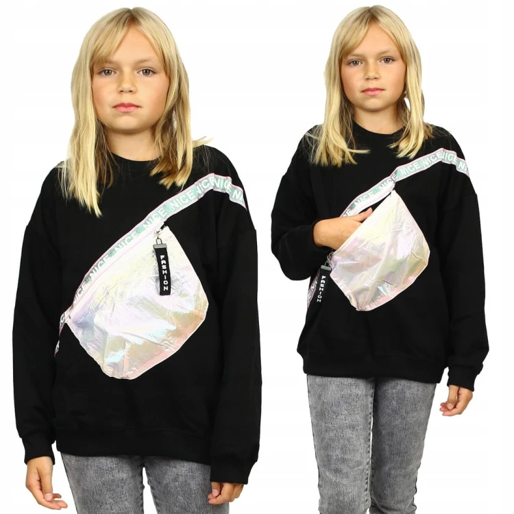 BLUZA Z KIESZONKĄ Metaliczna Nerka RĘKAW