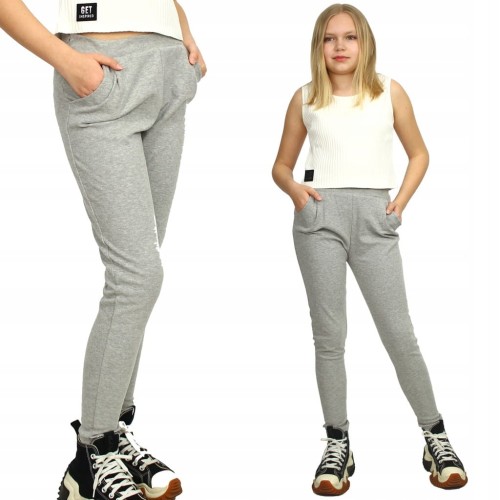 SPODNIE Joggery DRESOWE Wygodne SZARE
