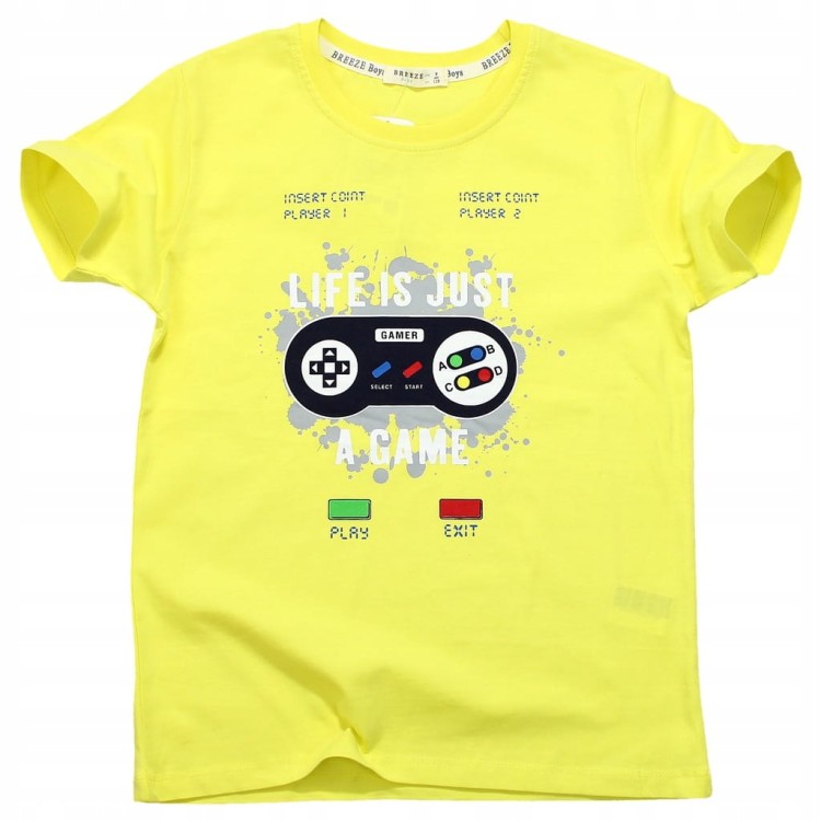 T-SHIRT Bluzka NADRUK PAD Bawełna RĘKAWEK