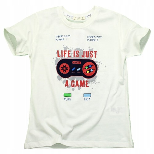 T-SHIRT Bluzka NADRUK PAD Bawełna RĘKAWEK