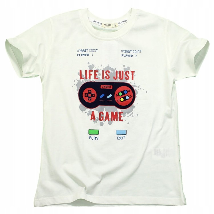 T-SHIRT Bluzka NADRUK PAD Bawełna RĘKAWEK
