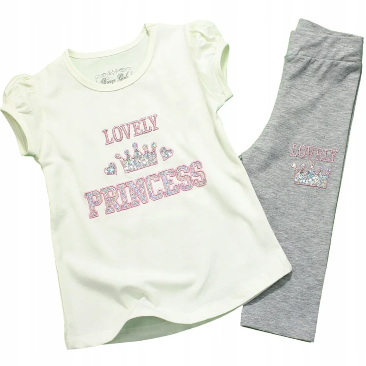 Komplet PRINCESS Cekiny BLUZKA Getry CAPRI