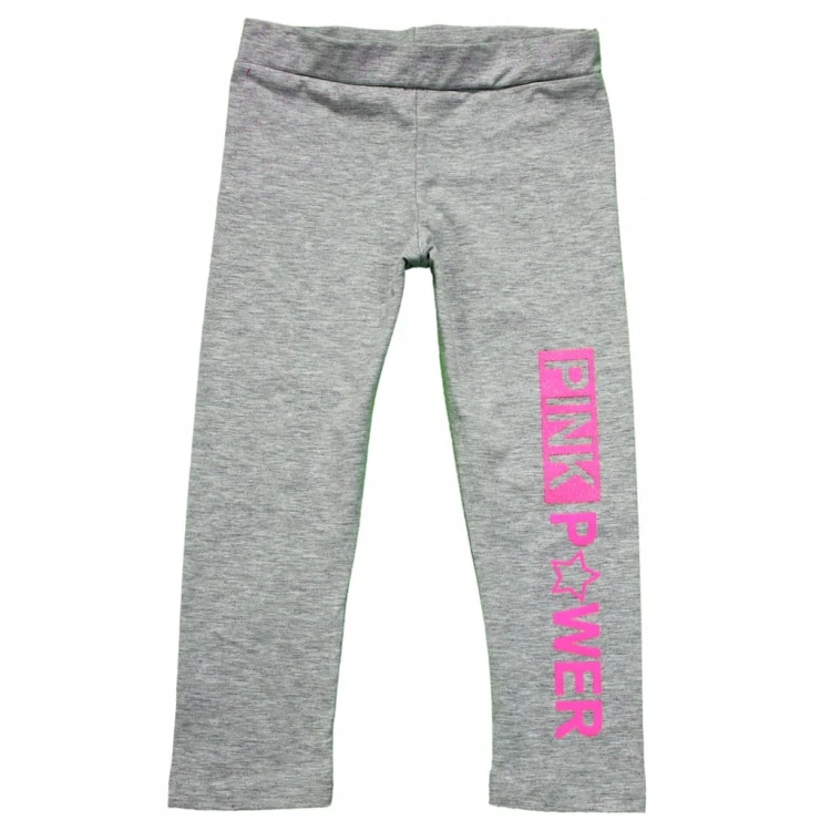 KOMPLET Bluzka TOP Leginsy PINK Cekiny NEON