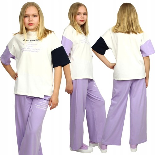 KOMPLET Bluzka SPODNIE Szerokie OVERSIZE Loose