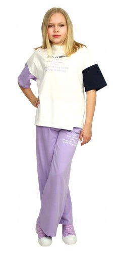 KOMPLET Bluzka SPODNIE Szerokie OVERSIZE Loose