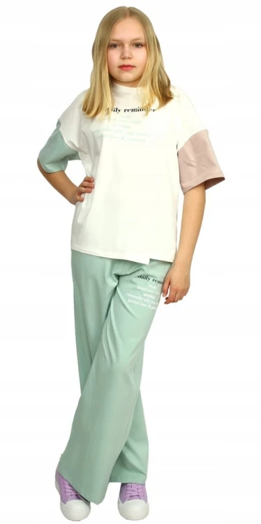 KOMPLET Bluzka SPODNIE Szerokie OVERSIZE Loose