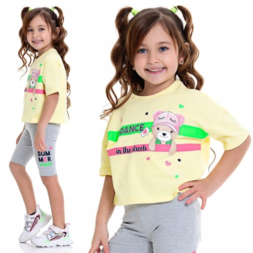 Komplet T-SHIRT Top GETRY Krótkie MIŚ Bawełna