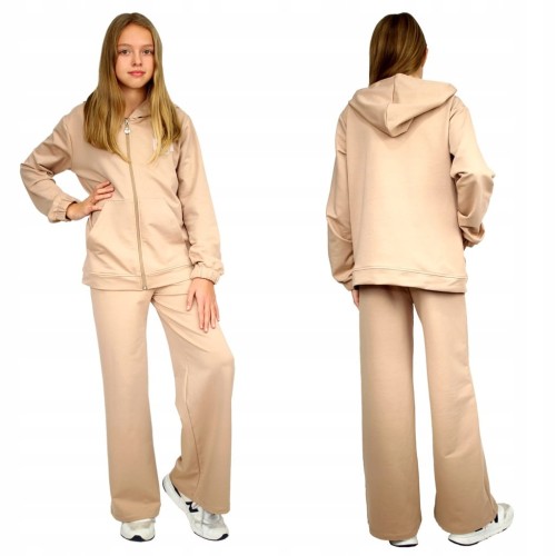 KOMPLET Dresowy BLUZA SPODNIE Szerokie
