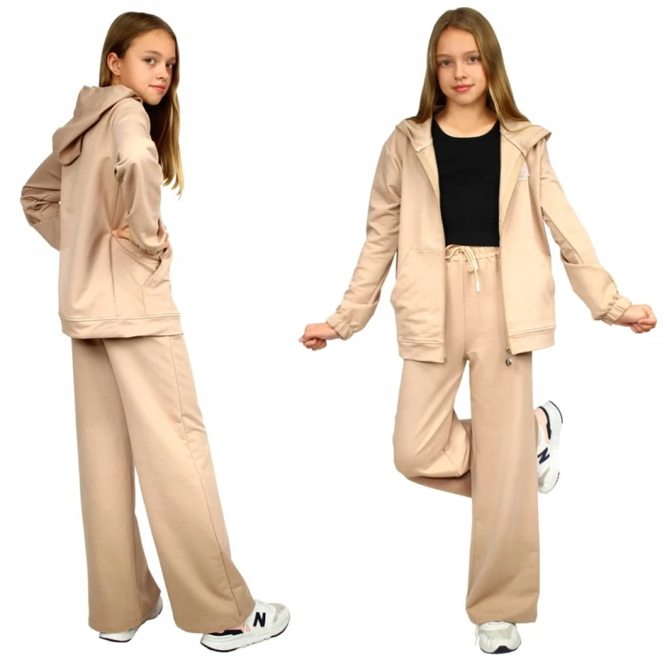 KOMPLET Dresowy BLUZA SPODNIE Szerokie