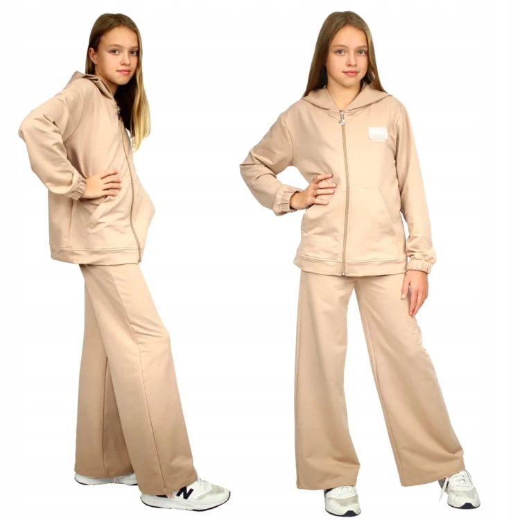 KOMPLET Dresowy BLUZA SPODNIE Szerokie
