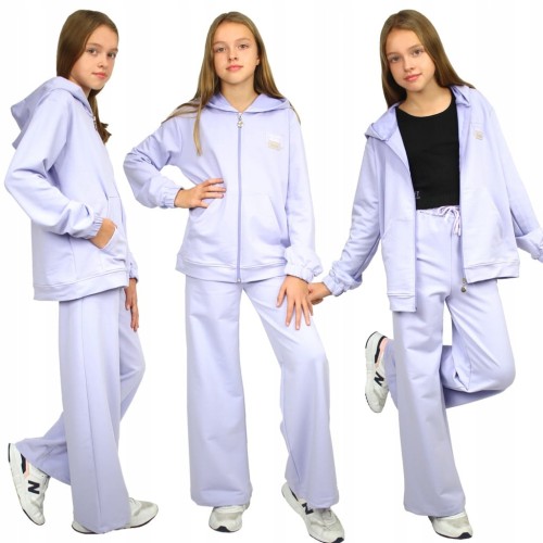 KOMPLET Dresowy BLUZA SPODNIE Szerokie