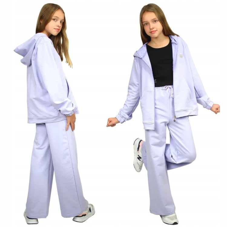KOMPLET Dresowy BLUZA SPODNIE Szerokie