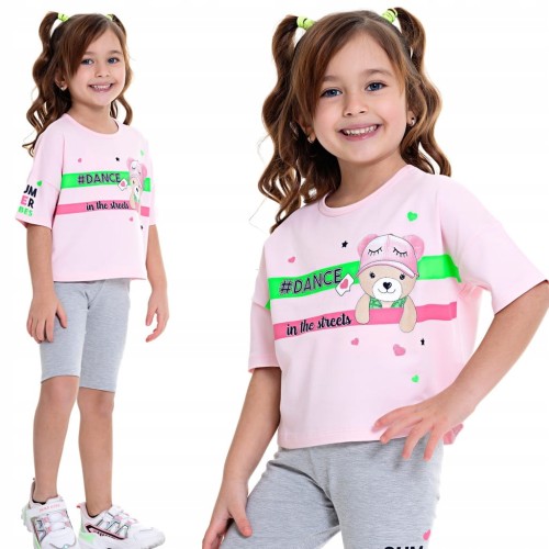 Komplet T-SHIRT Top GETRY Krótkie MIŚ Bawełna