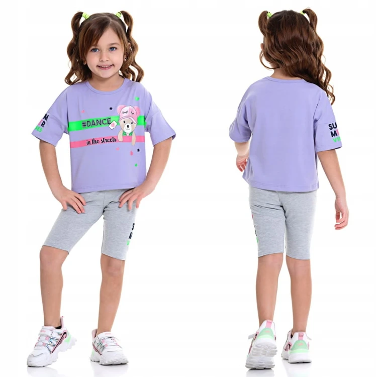 Komplet T-SHIRT Top GETRY Krótkie MIŚ Bawełna