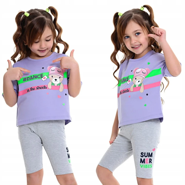 Komplet T-SHIRT Top GETRY Krótkie MIŚ Bawełna