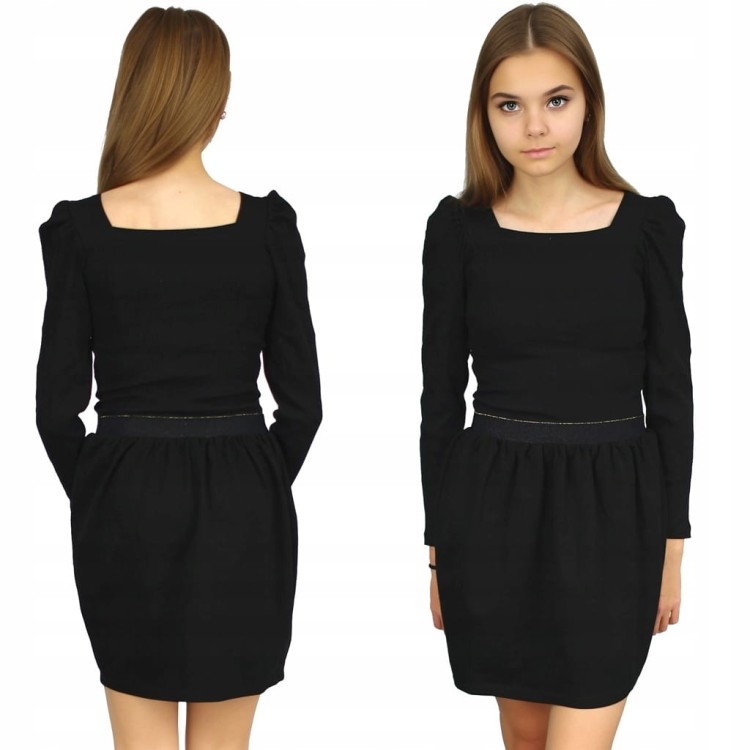 Spódniczka CZARNA Mini ELEGANCKA Codzienna WYGODNA Bawełna