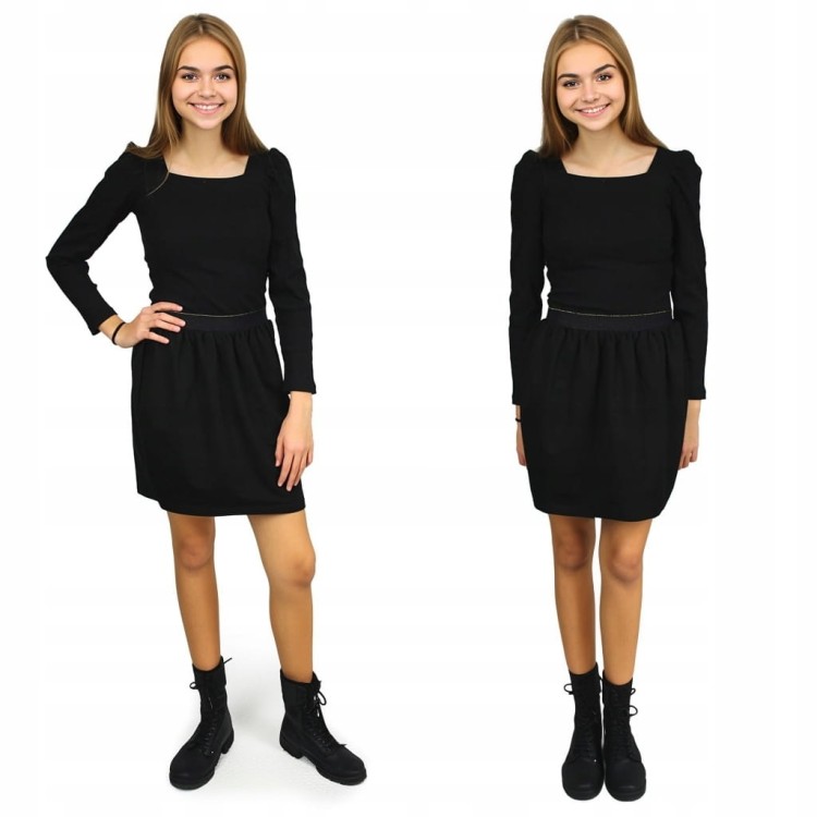 Spódniczka CZARNA Mini ELEGANCKA Codzienna WYGODNA Bawełna