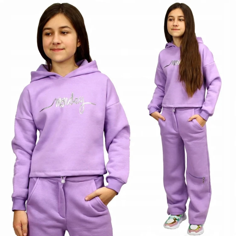 KOMPLET Dresowy OCIEPLANY Bluza KAPTUR Spodnie