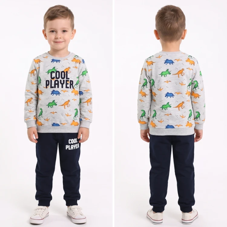 KOMPLET Dresowy DINOZAURY Bluza Spodnie