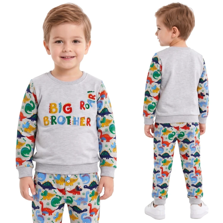 KOMPLET Dresowy DINOZAURY Bluza Spodnie