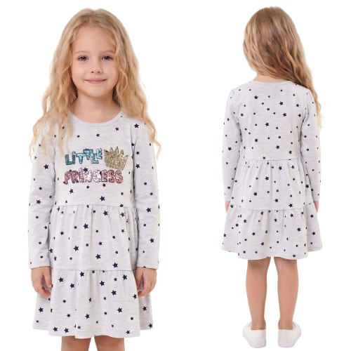 JK577-1-SUKIENKA BAWEŁNIANA LITTLE PRINCESS BREEZE KORONA CEKINY SZARA.jpg