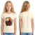 BLUZKA T-Shirt NADRUKI KONIE Bawełna BEŻOWA