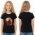 BLUZKA T-Shirt NADRUKI KONIE Bawełna CZARNA