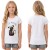 BLUZKA T-Shirt NADRUKI PIESEK Bawełna BIAŁA