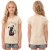 BLUZKA T-Shirt NADRUKI PIESEK Bawełna BEŻOWA