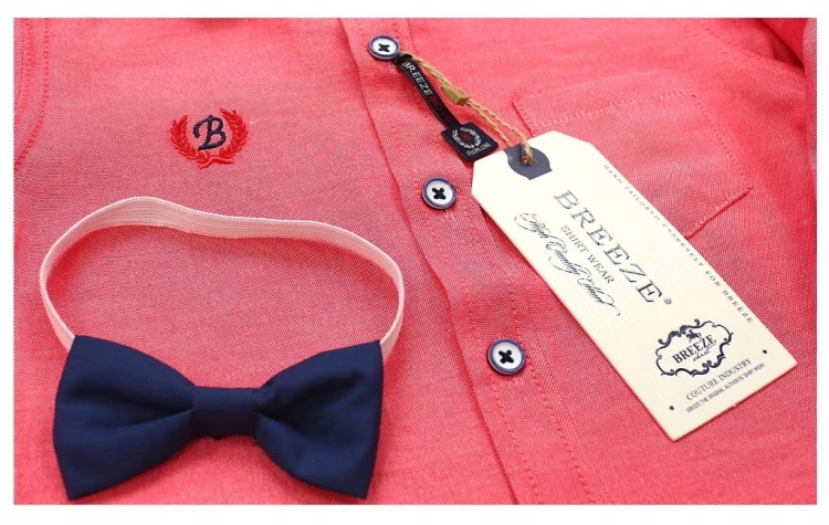 BREEZE Boys Elegancka KOSZULA Z MUCHĄ Koralowa