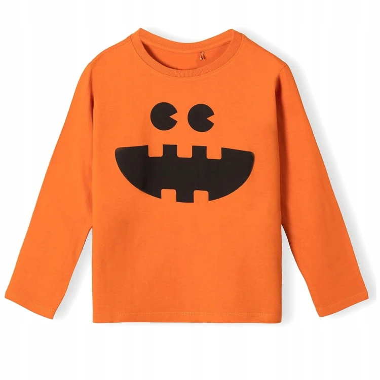BLUZKA Halloween DYNIA Minka DŁUGI Rękaw LONGSLEEVE Pomarańczowa DUŻA