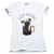 BLUZKA T-Shirt NADRUKI PIESEK Bawełna BIAŁA