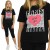 BLUZKA T-Shirt BAWEŁNA Nadruki SERCE Czarna