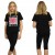 BLUZKA T-Shirt BAWEŁNA Nadruki SERCE Czarna