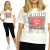 BLUZKA T-Shirt BAWEŁNA Nadruki SERCE Ecru