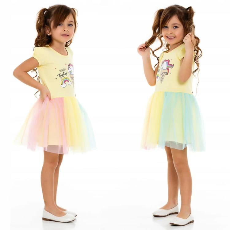 Sukienka TIULOWA Jednorożec KUCYK Tęczowa