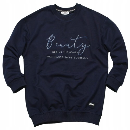 BLUZA Dresowa Z NAPISEM 3D Wygodna GRANAT