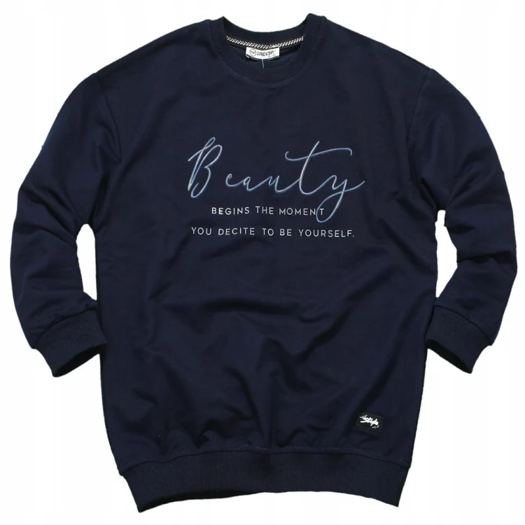 BLUZA Dresowa Z NAPISEM 3D Wygodna GRANAT