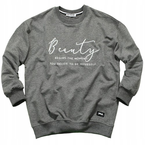 BLUZA Dresowa Z NAPISEM 3D Wygodna GRAFIT
