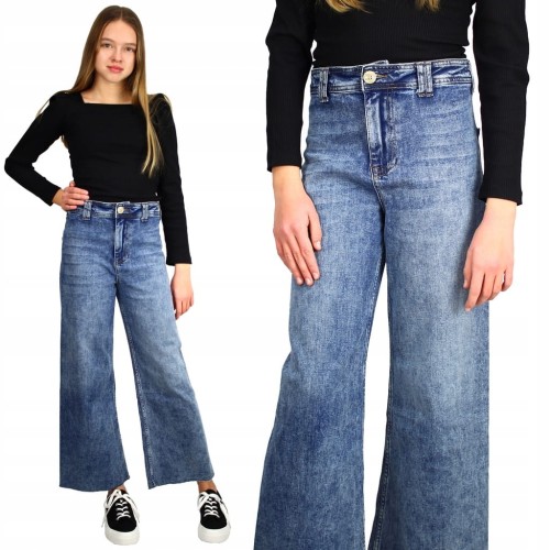 SPODNIE JEANSY Szerokie Nogawki WIDE LEG Kuloty